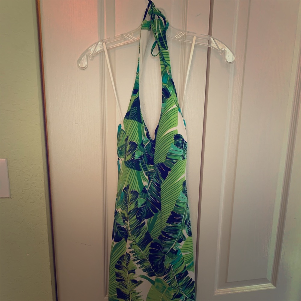 Green and White Cache halter style dress-XS